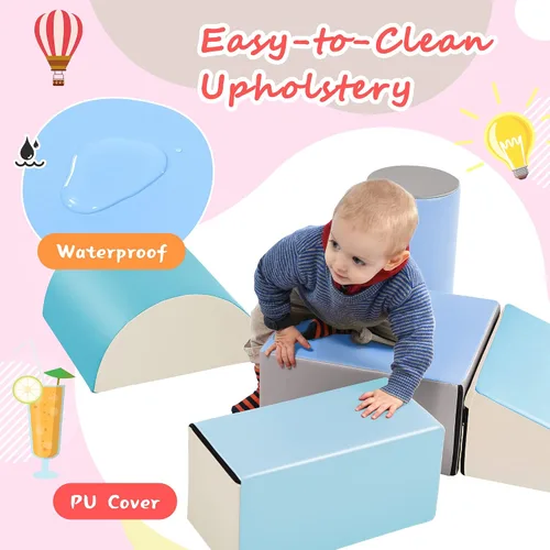Miniatura 6 de Juego de actividades de escalada y gateo para interiores para niños pequeños, juego de espuma suave que incluye bloques de construcción, surtidos