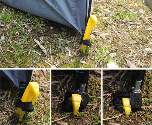 Miniatura 4 de Estacas de plástico de 9 pulgadas para tienda, 24 piezas resistentes y más grandes y duraderas, gancho para campamentos al aire libre y jardín, 24