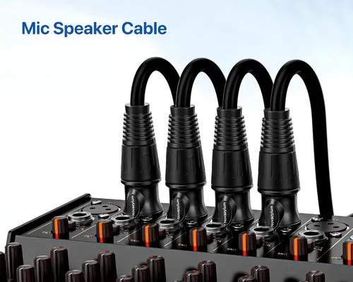 Miniatura 6 de XLR Cables 3 pies 4 paquetes – Cable de micrófono macho a hembra con 3 pines equilibrados XLR cables de altavoz XLR cable de micrófono