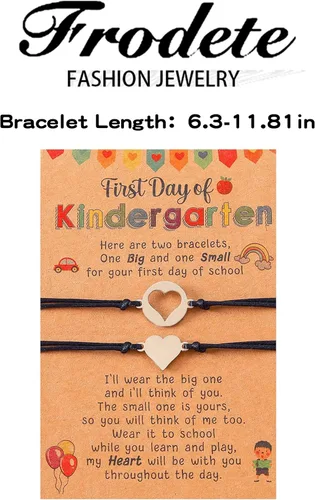 Miniatura 7 de Regalos de regreso a clases, juego de pulseras de deseos para mamá e hija, regalo para el primer día de escuela, regalo para niñas y niños