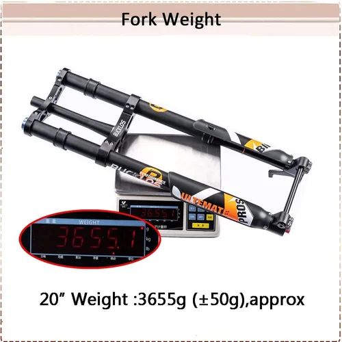 Miniatura 9 de BUCKLOS Fat Tire 5.0 20/26 pulgadas Air Electric Mountain Bike Horquilla de suspensión invertida, eje pasante de 0.591 x 5.906 in, 140/7.087 in