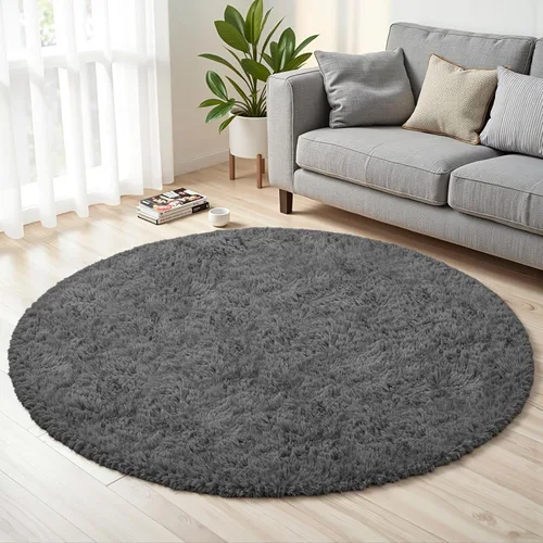 Miniatura 40 de Alfombra de Área 8x10 para Sala de Estar: Alfombras Shag Gris Claro Ultra Suaves y Esponjosas, Alfombra Grande Difusa de Felpa