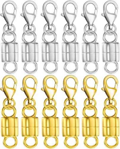 Miniatura 15 de Dailyacc Collar magnético de langosta Cierres y cierres de seguridad de oro de 14 quilates y plata convertidores de joyería para pulseras y extensor