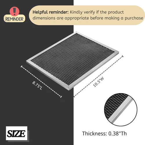Miniatura 4 de Nispira Filtro de grasa de repuesto para campana extractora con carbón compatible con Broan 97007696, S97007696, 6105C, 1172266, 41F. Un juego de 4