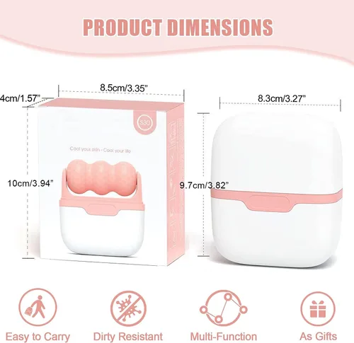 Miniatura 8 de Deashun Rodillo de hielo 2 en 1 para ojos faciales, rodillo masajeador facial para hinchazón ocular, reduce arrugas, alivia migrañas y lesiones