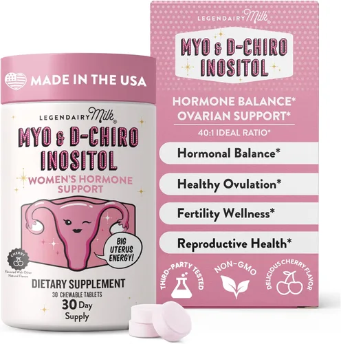 Miniatura 11 de Comprimidos masticables de inositol puro Legendairy Milk - Suplemento de mio-inositol y D-chiro para equilibrio hormonal y apoyo a la fertilidad