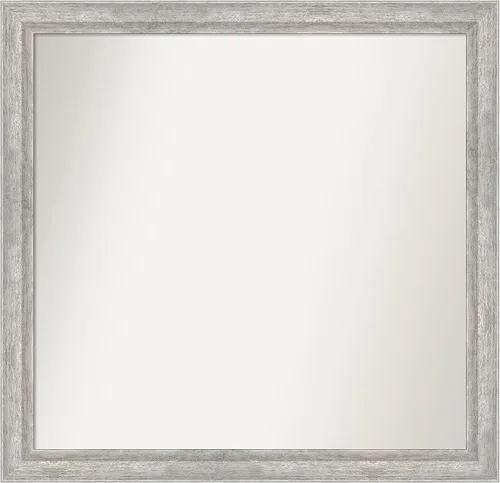Miniatura 225 de Amanti Art Espejo de baño plateado para sobre fregadero, 23 x 23 pulgadas, espejo cuadrado plateado en ángulo, marco de madera moderno medio, se