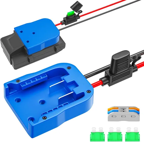 Adaptador de rueda Power Ride compatible con adaptador de batería Kobalt de 24 V con fusible y terminal de cable, convertidor de potencia de cable