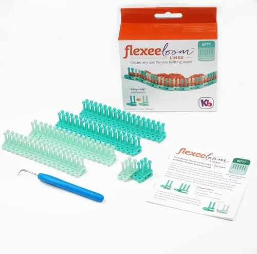 Authentic Knitting Board Flexee Telar Enlaces Bitty, Calibre Fino, para Hilo Extra Fino, 72 Enlaces, 148 Clavijas