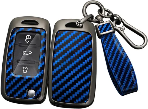 Miniatura 11 de ontto Funda para llavero de automóvil para Volkswagen Jetta Golf GTI Passat Polo Tiguan Atlas Touareg Beetle Flip Flip Llave plegable, soporte