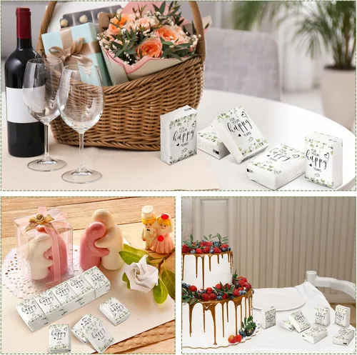 Miniatura 6 de 100 paquetes de pañuelos faciales de boda para bolsas de bienvenida, mini pañuelos de bolsillo, tamaño de viaje, recuerdos de boda para invitados, 3