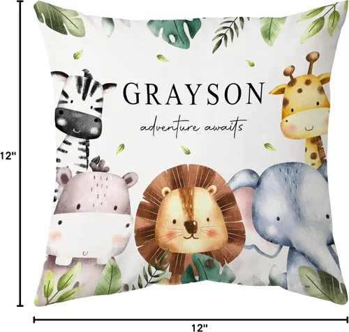 Miniatura 7 de Hyturtle Almohada personalizada para niños y niñas (inserto incluido) Regalos - Cojín de guardería - Nuevo regalo para bebé niño niña - Almohada