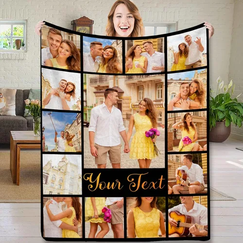 Miniatura 12 de Regalos de novia para San Valentín, collages de fotos personalizados en mantas, regalos de cumpleaños para mamá, novia, esposa, manta suave