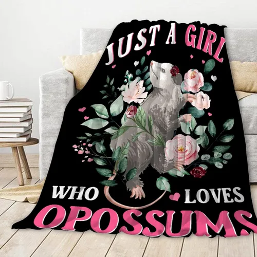 Miniatura 15 de Manta de zarigüeya personalizada Regalo ultrasuave de «Just A Girl Who Loves Opossums» para niñas, decoración divertida para el hogar de animales