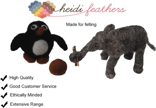 Miniatura 7 de heidifeathers Kit de fieltro húmedo en caja premium - 20 colores merino