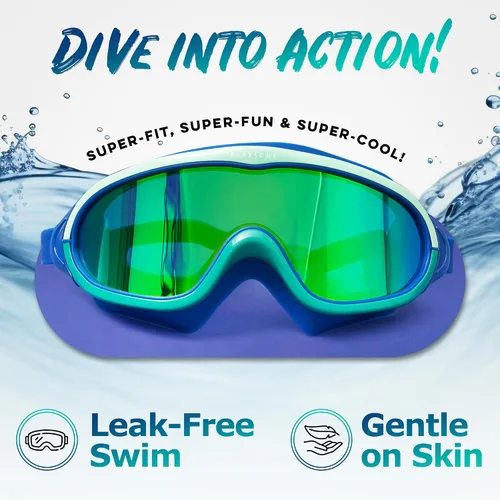 Miniatura 5 de Gafas de natación Lente de visión ultra ancha Protección antivaho y UV Ajuste de silicona suave Diseño a prueba de fugas Unisex