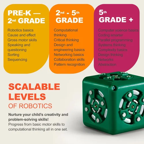 Miniatura 3 de CUBELETS Bloques de robot modulares de robótica con 11 cubos de robot, juego de curiosidad para kit de robótica en el hogar, kits STEM para niños