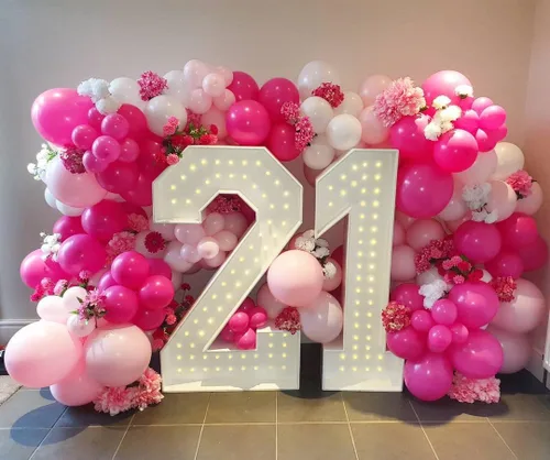 Miniatura 3 de Globos de fiesta rosados y blancos, globos rosados de 12 pulgadas, globos de látex rosados claros para eventos solo para adultos, celebración