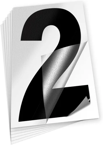 Miniatura 28 de iSYFIX Calcomanías de vinilo negro con el número 7 (siete), paquete de 6 calcomanías autoadhesivas de 7 pulgadas, calcomanías troqueladas y Negro