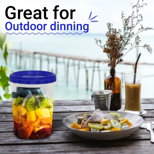 Miniatura 6 de 32 onzas – Paquete de 8 Contenedores de Comida Deli con Tapa Giratoria, Tapas de Rosca y Sellado, Contenedores de Almacenamiento de Plástico