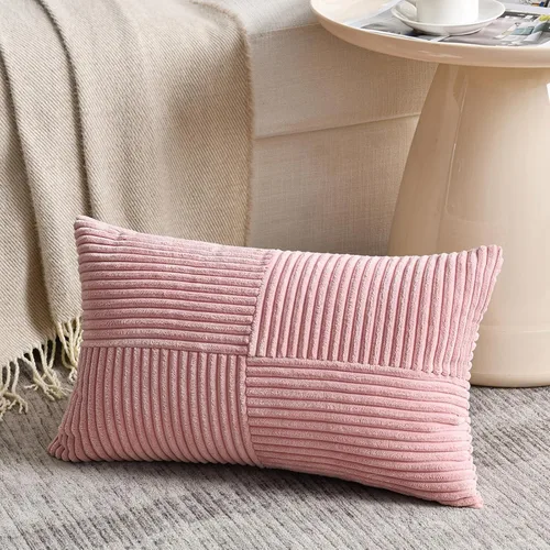 Miniatura 42 de Fancy Homi Juego de 1 funda de cojín cuadrada de color rosa rubor de 14 x 14 pulgadas para sala de estar, dormitorio, sofá cama, sofá, cama, funda