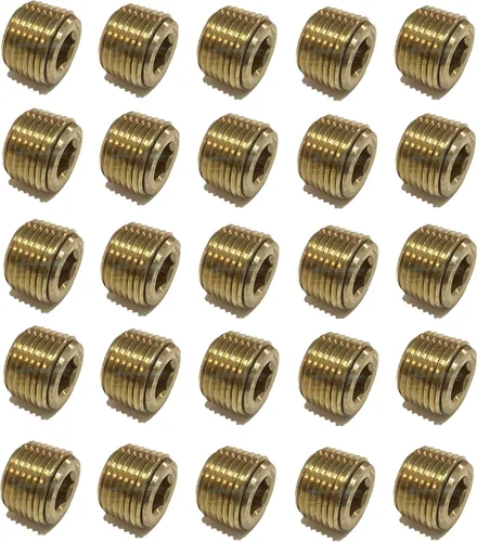 Miniatura 4 de Latón COUNTERSUNK HEX Plug 1/2" macho NPT MNPT combustible/aire/agua/aceite/gas WOG (cantidad 01)