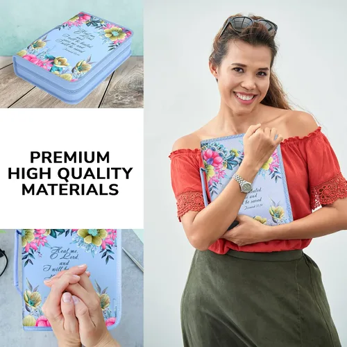 Miniatura 36 de DEHITE Funda para la Biblia para mujer, fundas de tela prémium para la Biblia para niñas, bolsa de transporte para mujer, ranuras para bolígrafos