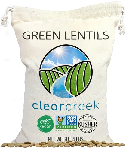Miniatura 12 de CLEAR CREEK Lentejas Verdes Proyecto sin OMG verificado Cubo de 25 lb Vegano Sin irradiar (brotará) Kosher Vegano
