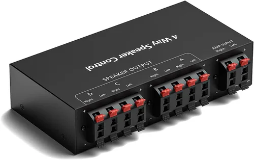 Miniatura 10 de Y.D.F Interruptor conmutador RCA de 4 vías bidireccional, canal de sonido HiFi AV L/R 2 en 4 salidas o 4 en 2 salidas, divisor selector estéreo RCA