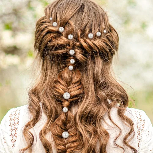 Miniatura 7 de Lusofie 36 horquillas para el pelo con perlas para mujeres y niñas, peinados de novia y boda, alfileres de perlas (6 tamaños)