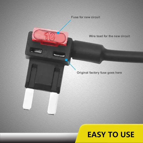 Miniatura 6 de Recoil FT2-10 Paquete de 10 adaptadores de fusible para automóvil de 12 V, adaptador de fusible mini ATS con 10 fusibles de 10 A, 20 A