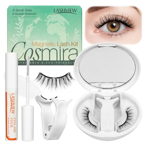 Miniatura 14 de Lashview Ellipse Extensiones de pestañas planas de 0.15 mm, rizo C de 0.43 pulgadas, negro visón, pestañas individuales, súper mate, extremadamente
