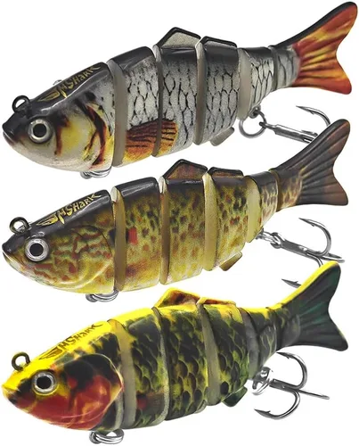 Miniatura 10 de Señuelos de pesca para agua dulce y salada, señuelos de natación realistas para lubina, trucha y lucio, increíbles regalos de pesca para pescadores