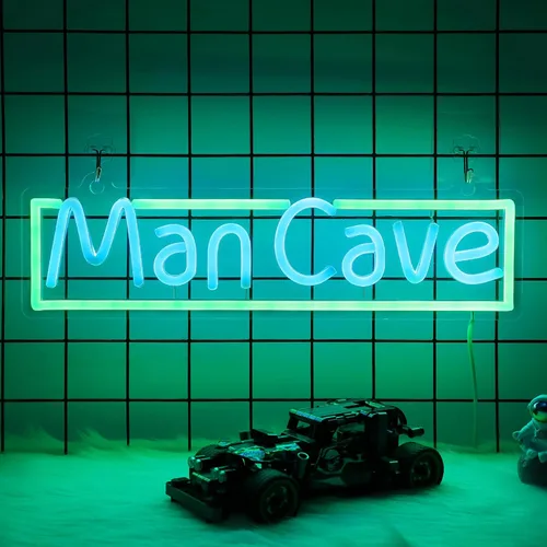 Miniatura 8 de YuanDian Letrero de Neón Man Cave, Luces de Neón para Decoración de Pared de Cuarto de Jugadores, Ideas de Regalo para Niños Gamers Sobrino Hombres
