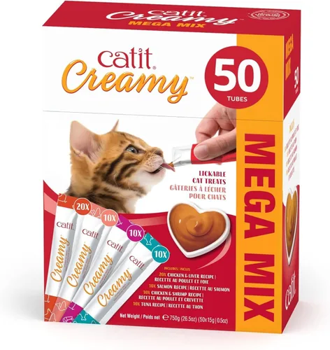Miniatura 21 de Catit Golosina cremosa para gatos para lamer, premio saludable para gatos, atún, paquete de 50