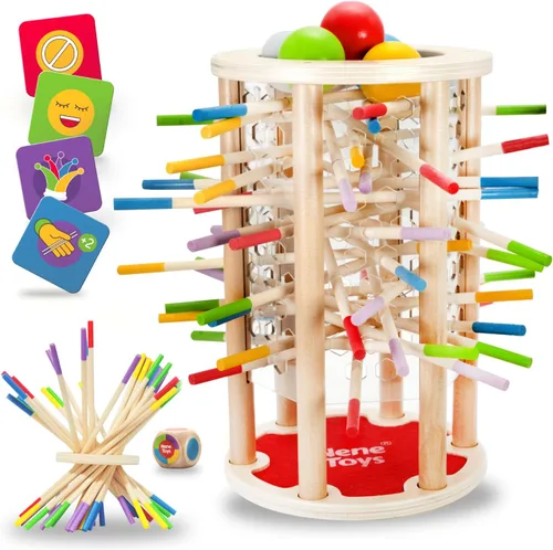 Miniatura 10 de Nene Toys BALLFALL - Juego de mesa de madera Montessori para niños de 3 a 9 años - Juguete educativo para habilidades motoras finas y pensamiento