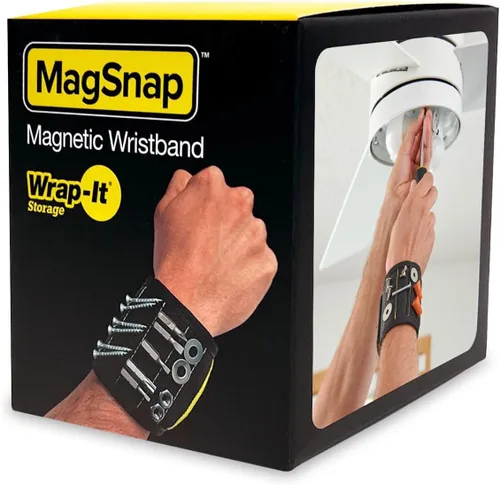Miniatura 8 de Pulsera Magnética MagnSnap de Wrap-It Storage - Negra - Gran Regalo para el Padre - Imán de Muñeca, Cinturón de Herramientas y Soporte