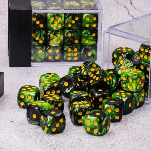 Miniatura 3 de 36 piezas de paquete de dados MINI de 12 mm de 6 caras, juego de dados D6 de dos colores, dados estándar de 6 caras para Yahtzee, Bunco o enseñanza