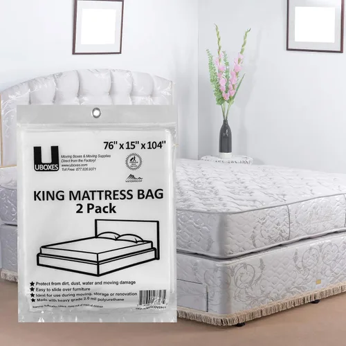 Miniatura 6 de Uboxes Fundas de poliéster para colchón tamaño King, 76 x 15 x 104 pulgadas, 2 unidades (paquete de 1), transparente