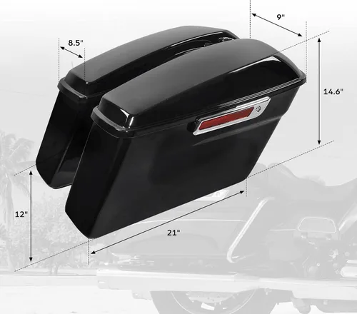 Miniatura 2 de SLMOTO Alforjas rígidas para motocicleta para Harley, alforjas rígidas con soportes de conversión negros, compatibles con Harley Street Glide