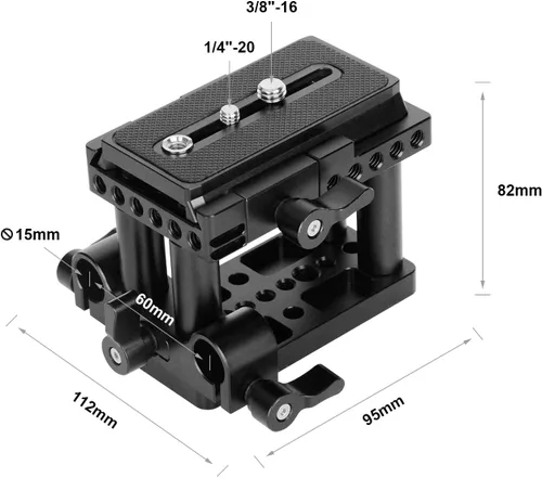 Miniatura 2 de Placa QR base de montaje de liberación rápida con placa de queso de rosca de 1/4" y 3/8" para cámara DSLR accesorio estándar Manfrotto