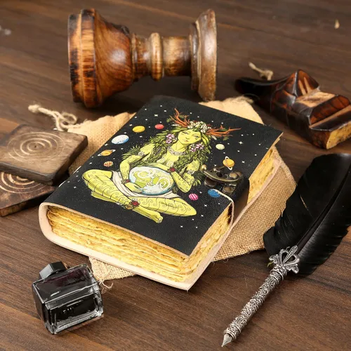 Miniatura 8 de KomalC Diario de cuero para mujeres y hombres sin forro con borde de cubierta de papel libro de sombras Hocus Pocus, cuaderno de escritura, diario