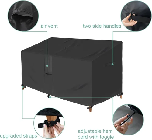 Miniatura 2 de Luv4babe Funda para sofá biplaza para exteriores, resistente a la intemperie e impermeable, funda de sofá y sofá para exteriores de 58 pulgadas