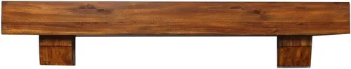 Miniatura 7 de Duluth Forge Mantel de madera de acacia maciza de 48 pulgadas con ménsulas, acabado blanco antiguo, perfecto para chimeneas de gas y leña