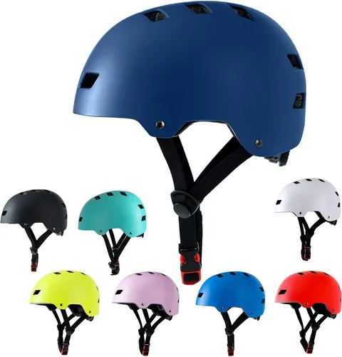 Miniatura 12 de Casco de bicicleta en 3 tallas para adolescentes, niños, jóvenes, adultos, Bavilk Casco de monopatín ajustable multideporte para bicicleta, Negro