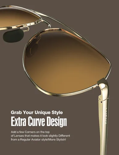 Miniatura 4 de Lentes para aviador Luenx polarizados para hombres y mujeres con armazón de metal grande protección UV 400