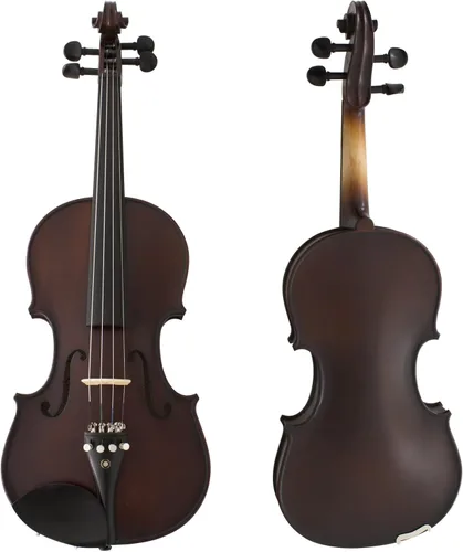 Miniatura 7 de Cecilio Violín Tamaño Completo 4/4 - Abeto y Arce Macizo Tallado a Mano, Diapasón de Ébano, Estuche Oblongo Deluxe Duro y Arco Incluido, Set