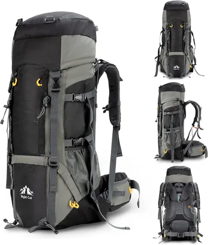 Miniatura 9 de Night Cat Mochilas de Senderismo 70L Mochilas de Camping para Hombres y Mujeres Ligeras al Aire Libre para Montañismo y Viajes, Sin Marco Interno