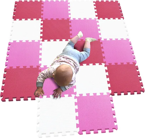 Miniatura 7 de MQIAOHAM® Alfombras de Juego tipo Rompecabezas de 18 Piezas, Alfombra de Juego Suave para Bebés, Baldosas de Espuma Entrelazadas para Niños, Café