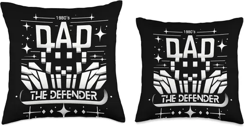 Miniatura 3 de 80s Retro Gamer Fathers Day Arcade Dads Throw Pillow